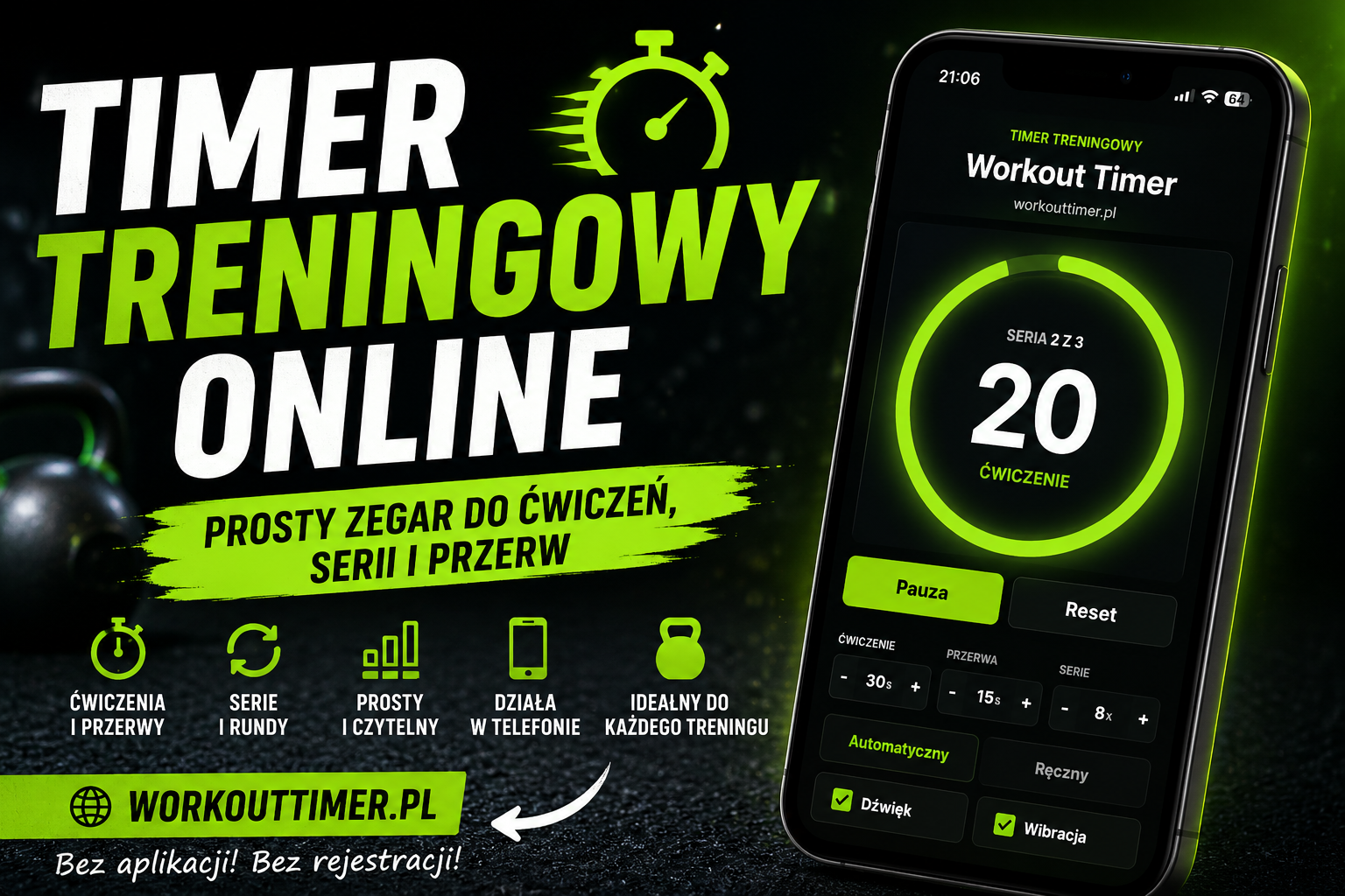 Timer treningowy online – prosty zegar do ćwiczeń w telefonie
